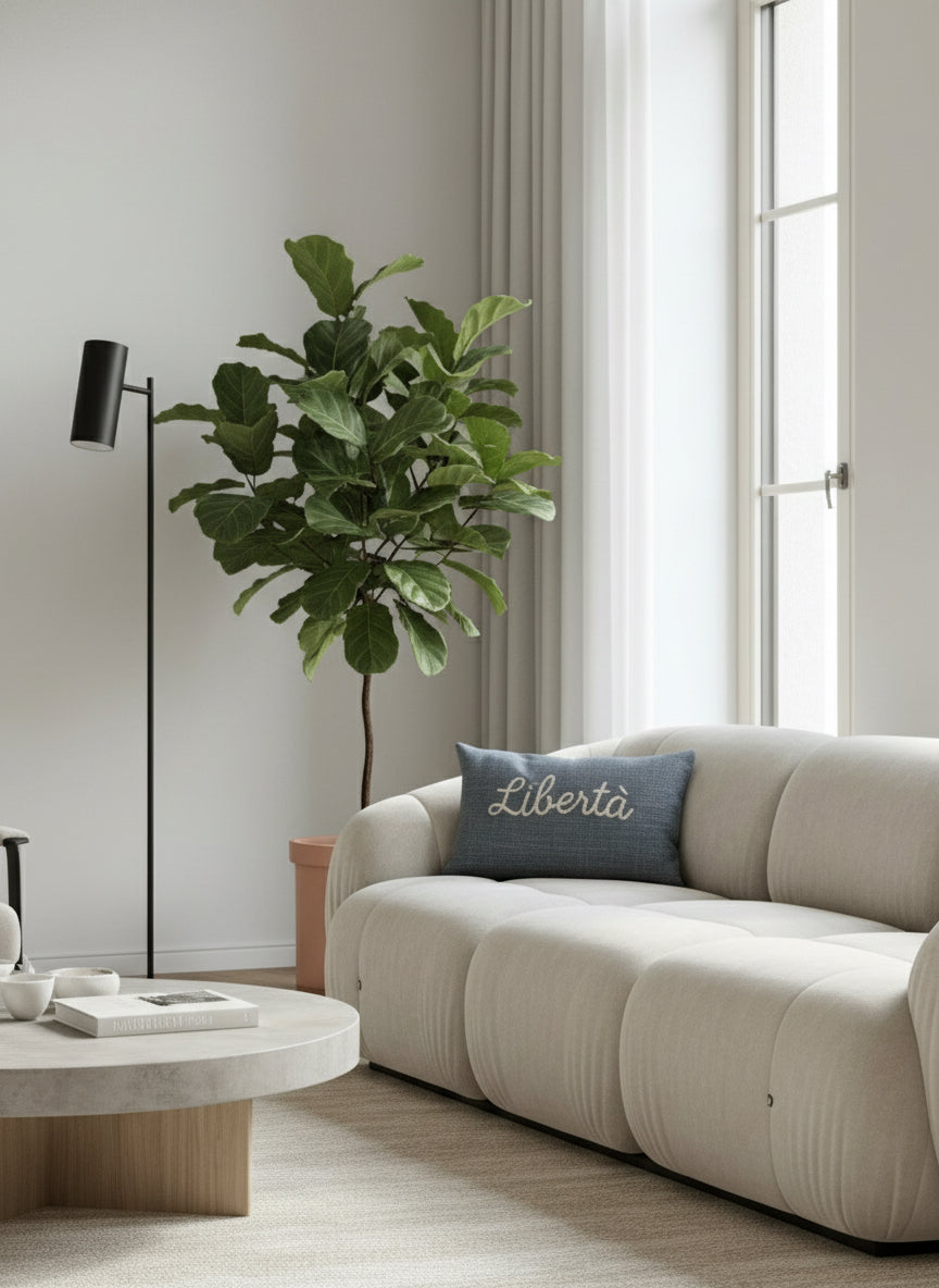 Libertà embroidered cushion – Unique piece