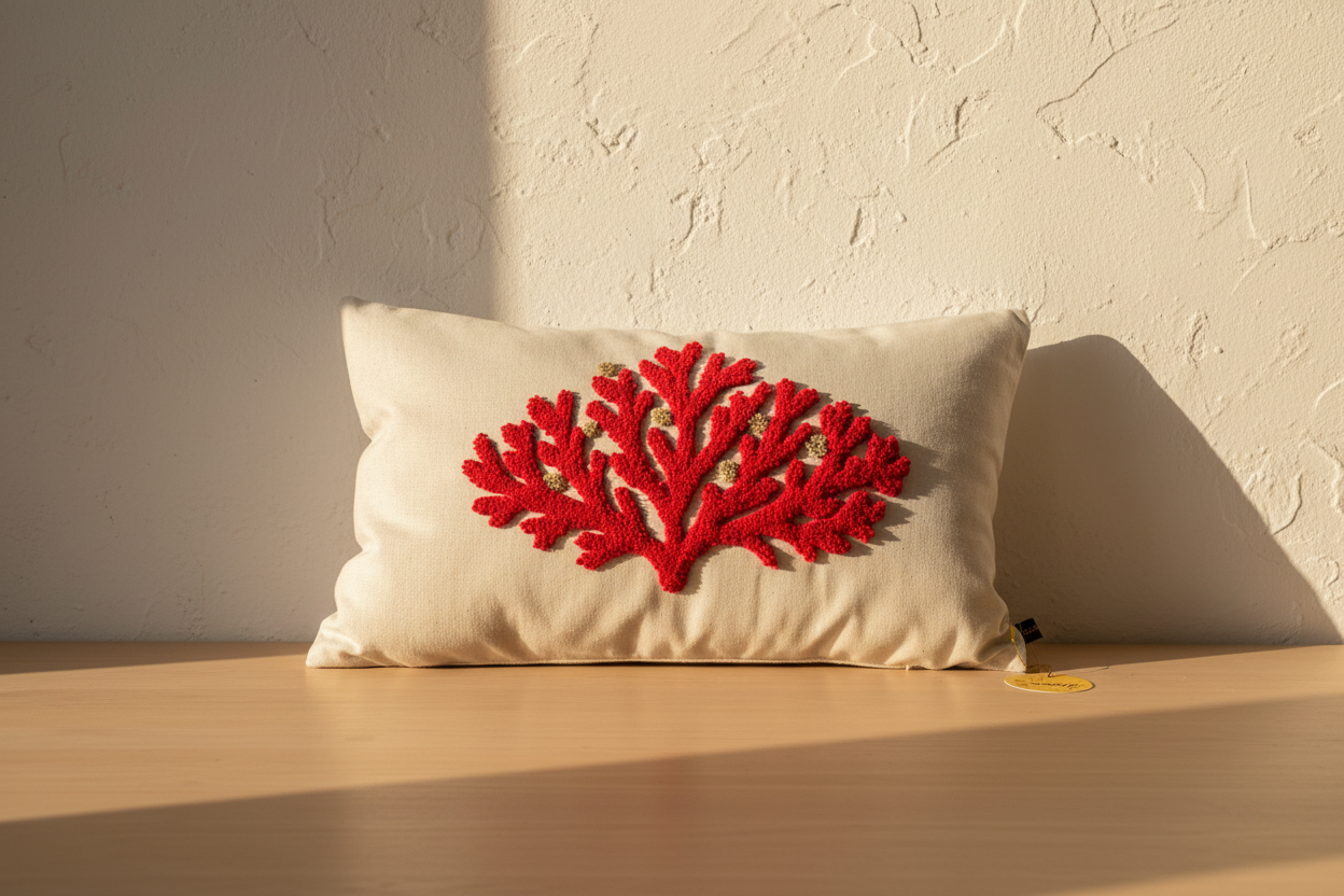 U Curallu — Coussin Corail Rouge de Corse