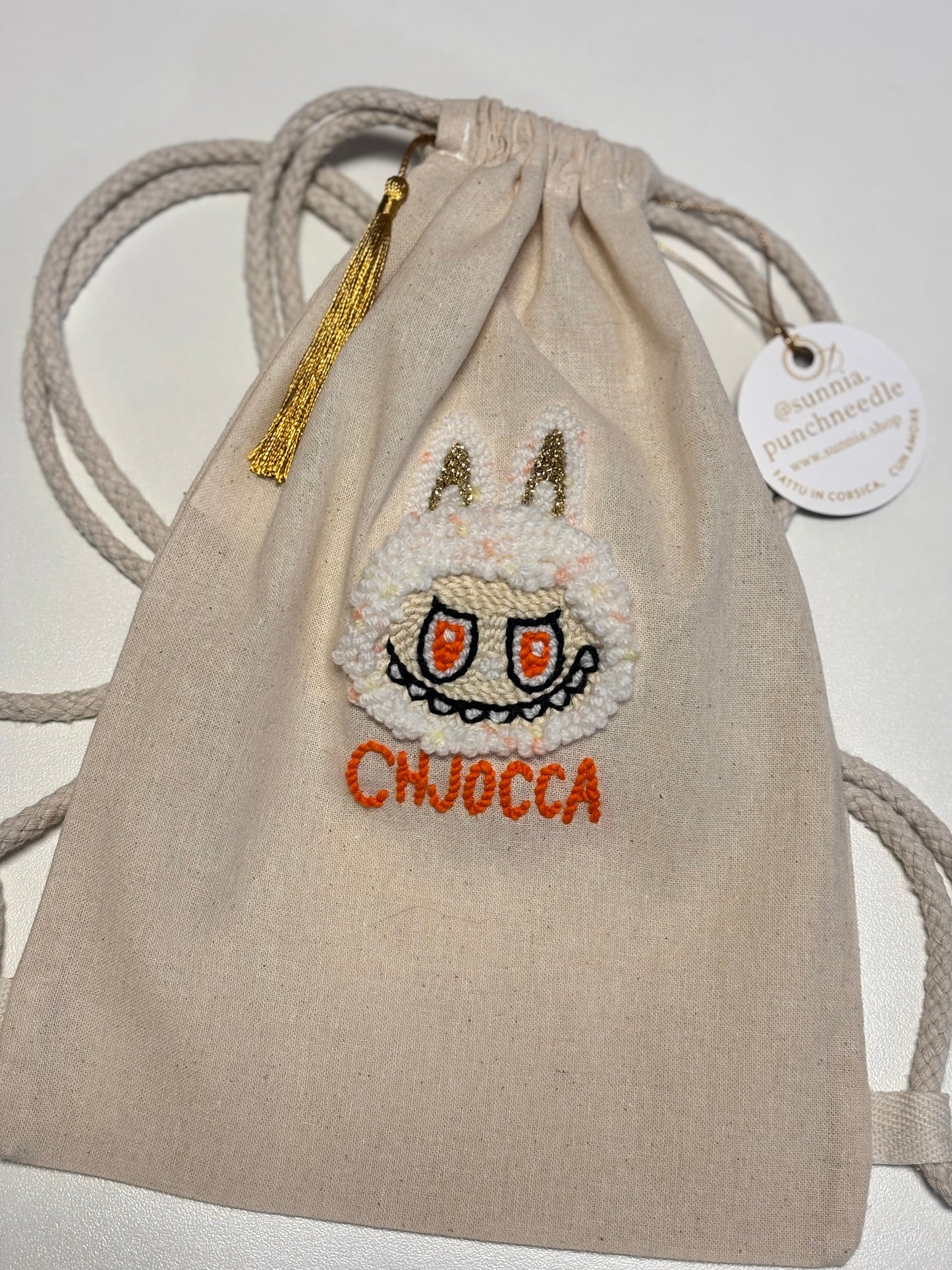 Small CHJOCCA backpack – Hand embroidered in Corsica