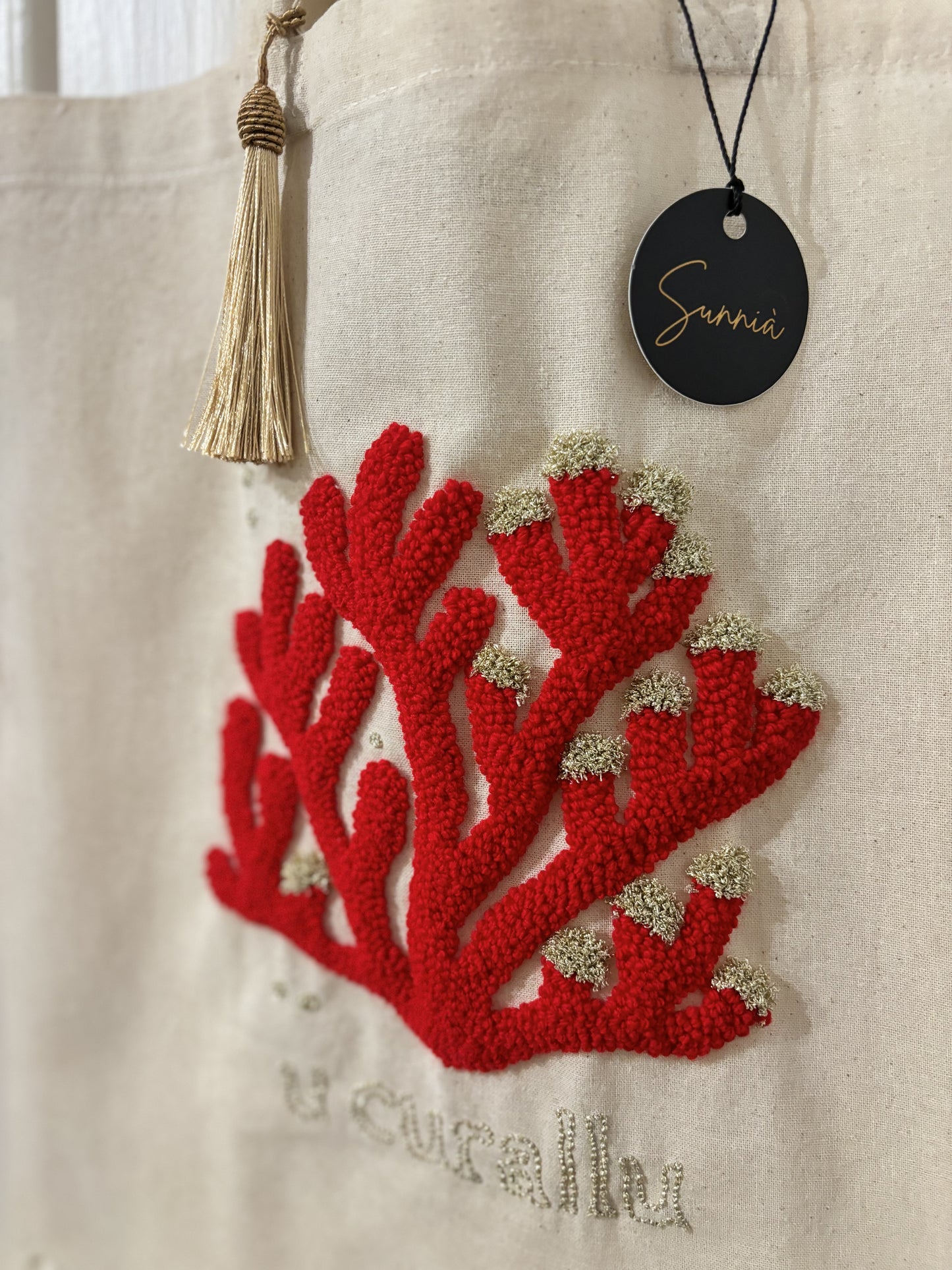 “U Curallu” - Tote Bag artisanal inspiré de la beauté du corail rouge de Méditerranée
