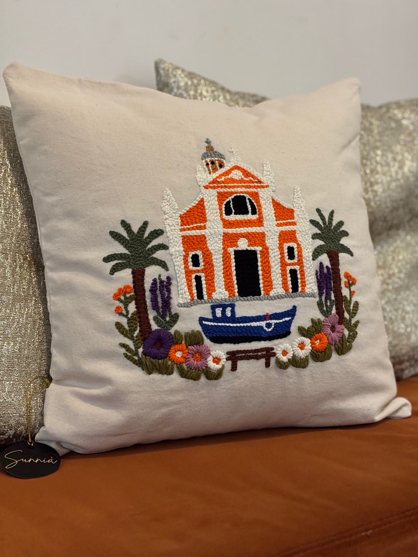 Coussin brodé – Cathédrale d’Ajaccio - 40x40