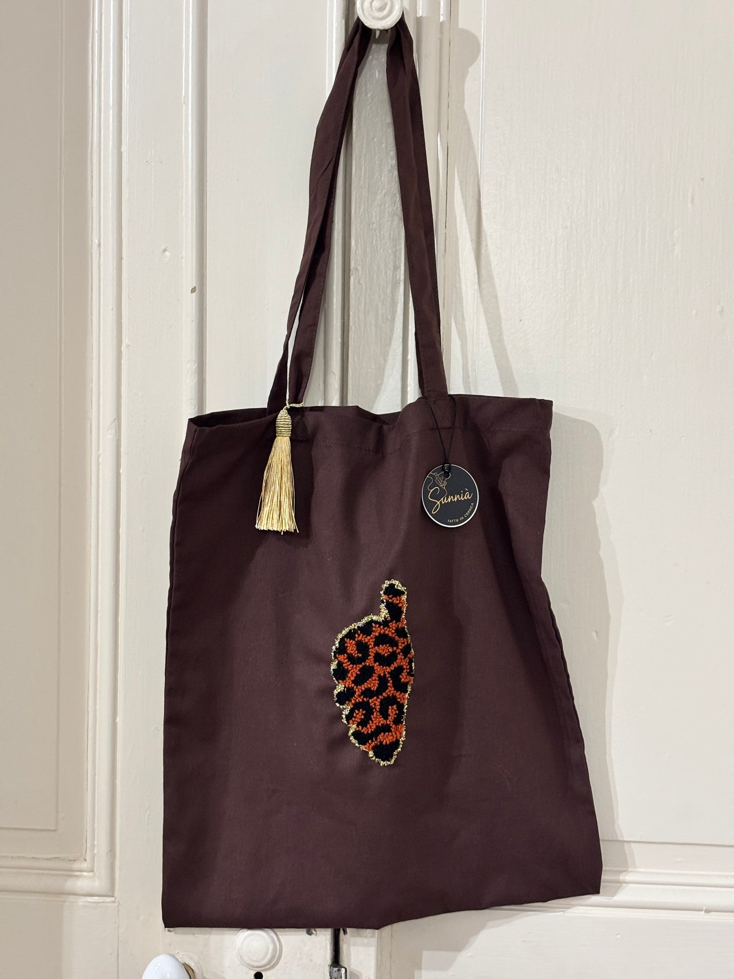 Tote Bag Corse Léopard – Chocolat Automnal Terracotta / Chocolat