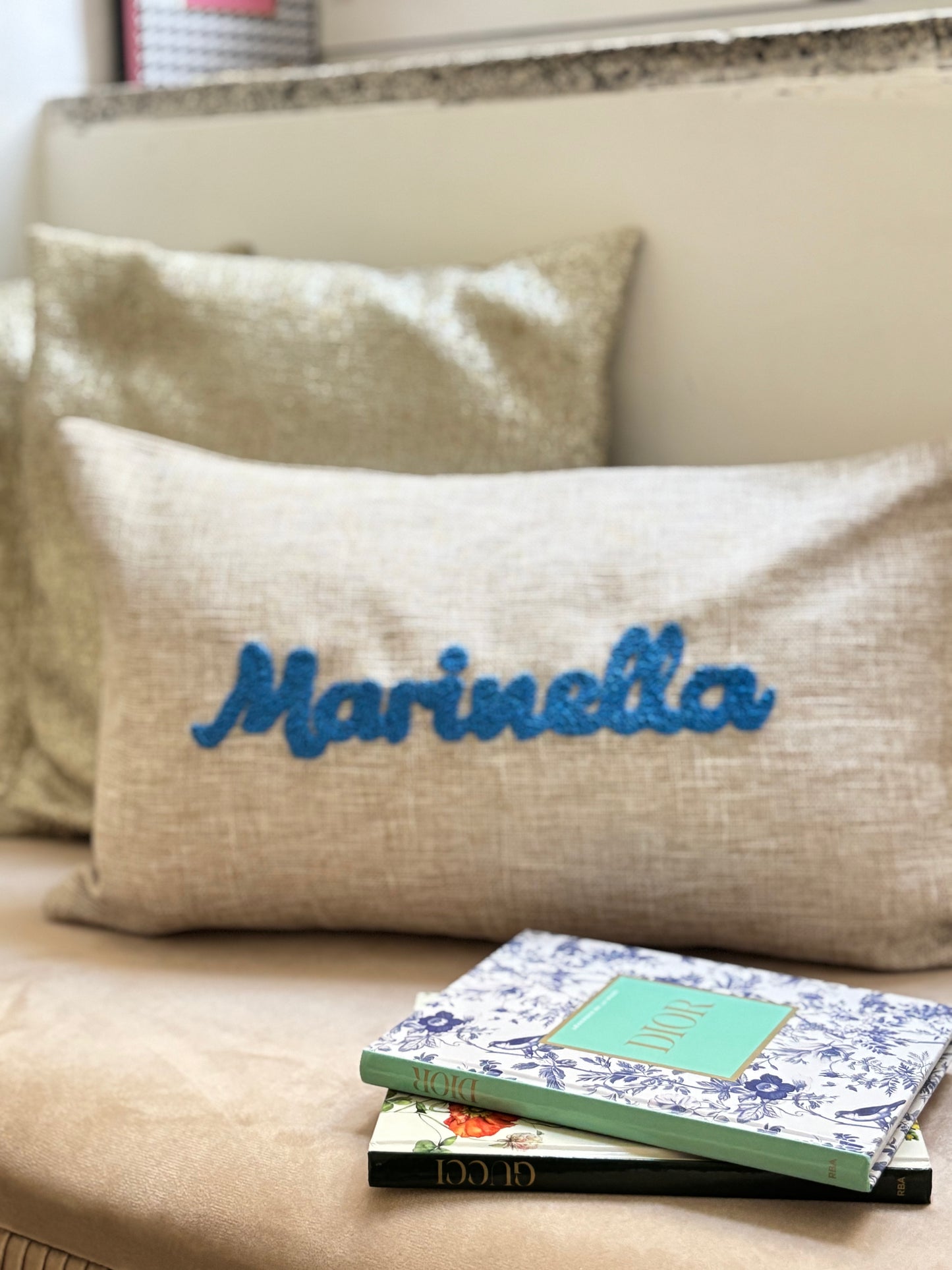 Coussin brodé Marinella - 50 x 30