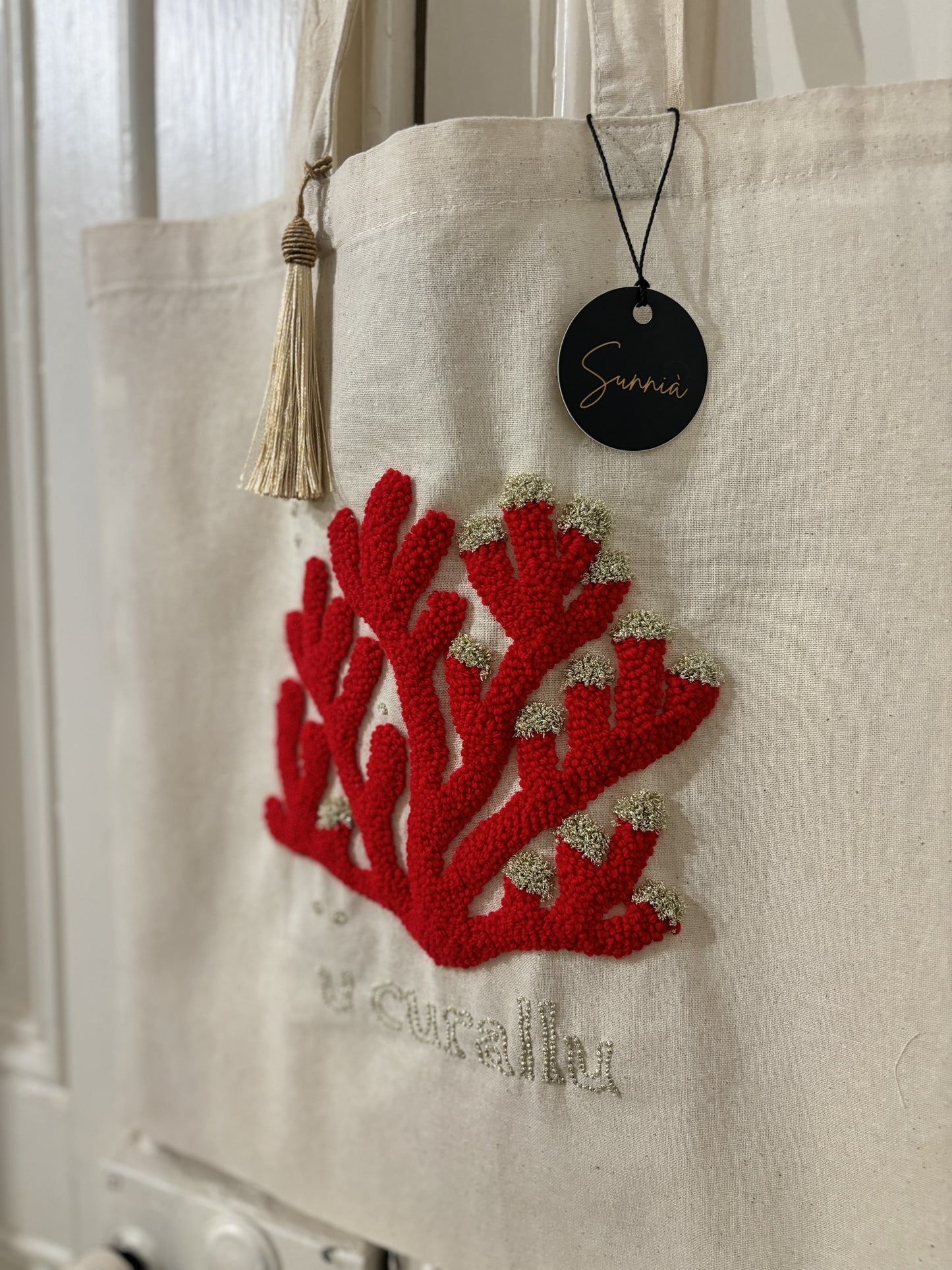 “U Curallu” - Tote Bag artisanal inspiré de la beauté du corail rouge de Méditerranée