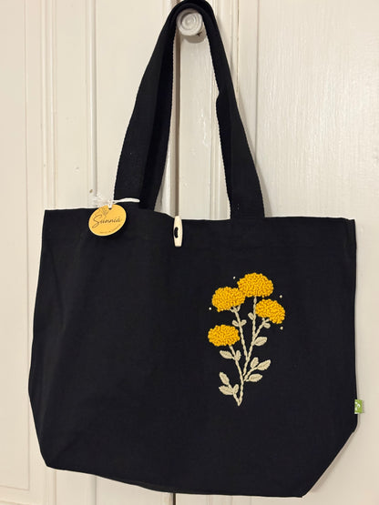 Le grand sac brodé – Immortelle & Corail