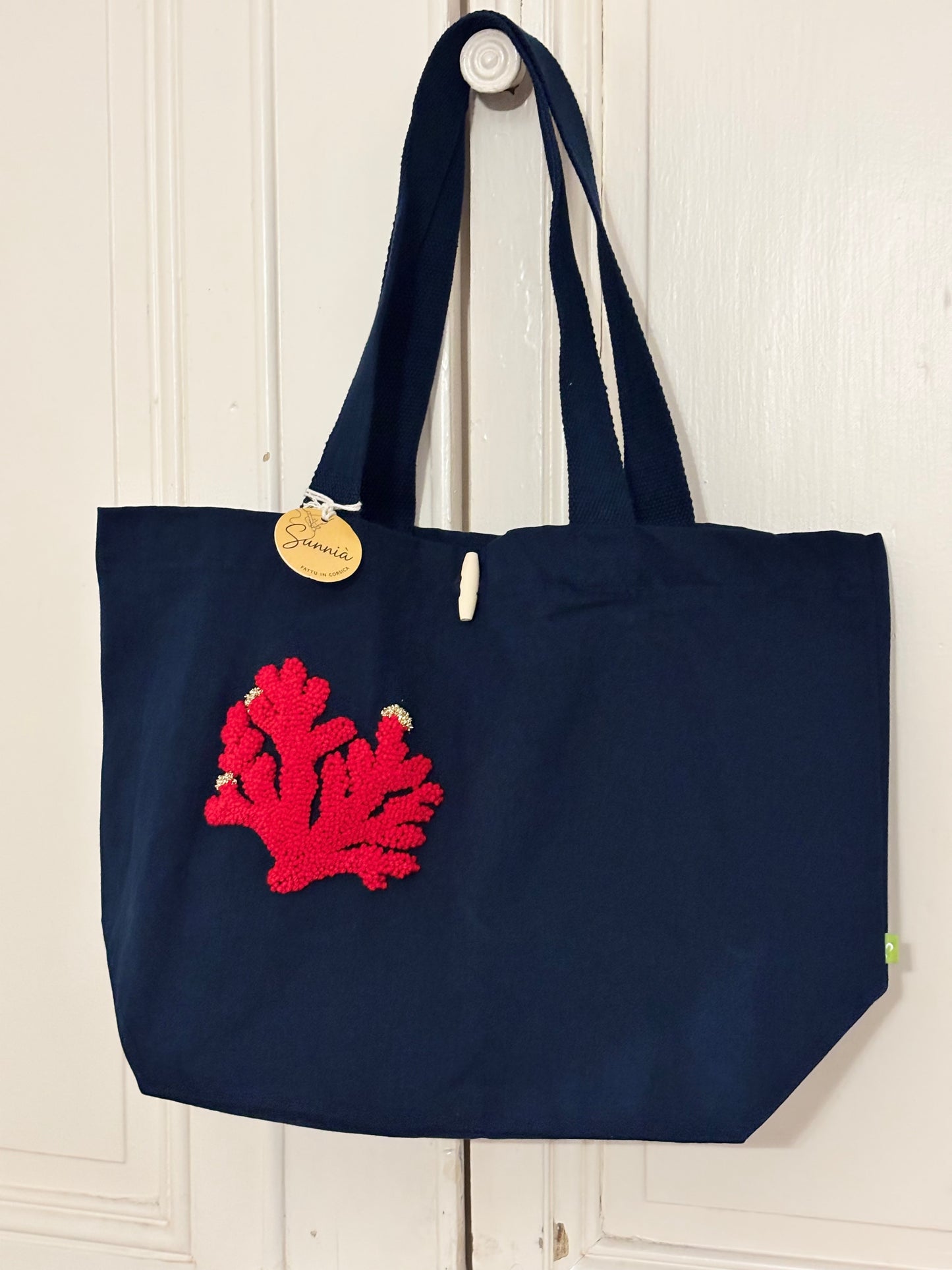 Le grand sac brodé – Immortelle & Corail