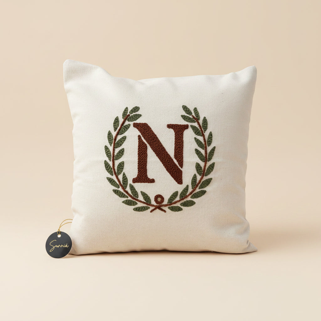 Embroidered cushion 40x40 – Corsican punch needle crafts