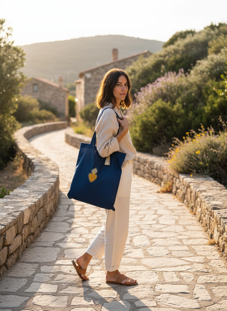 Tote bag brodé – Inspiré des ex-voto sacrés