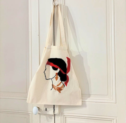 Tote Bag - Modèle Iconique Féminisé Inspiré du Drapeau Corse - A Donna Bandera