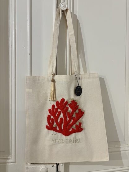 “U Curallu” - Tote Bag artisanal inspiré de la beauté du corail rouge de Méditerranée
