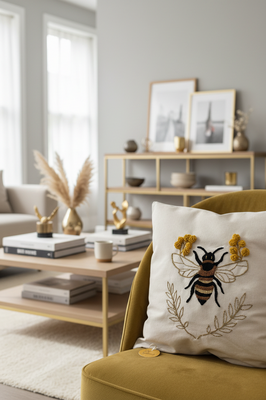 Coussin Abeille & Immortelle