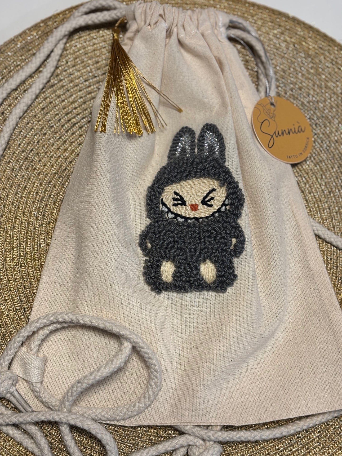 Small CHJOCCA backpack – Hand embroidered in Corsica