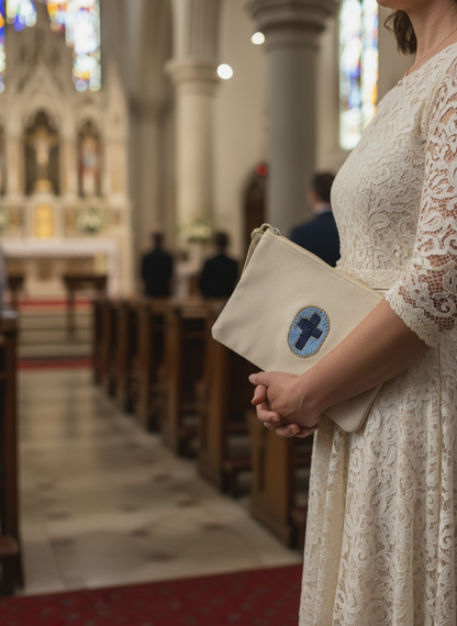 Pochette naturelle • Croix médaillon • Fattu in Corsica