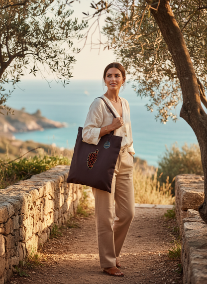 Tote Bag Corse Léopard – Chocolat Automnal Terracotta / Chocolat