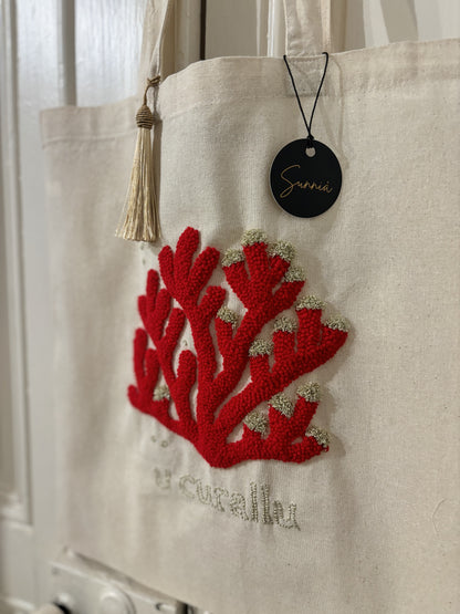 “U Curallu” - Tote Bag artisanal inspiré de la beauté du corail rouge de Méditerranée