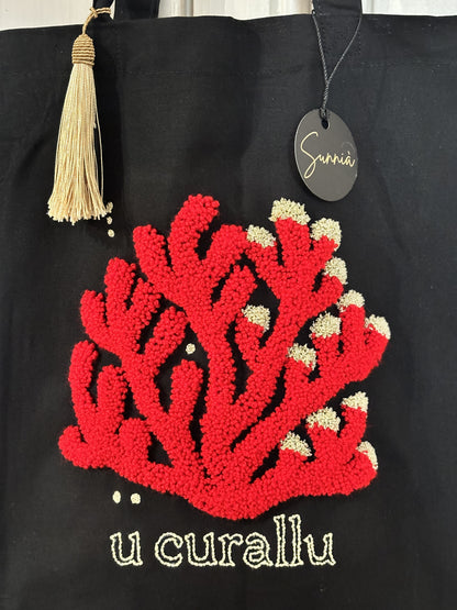 “U Curallu” - Tote Bag artisanal inspiré de la beauté du corail rouge de Méditerranée