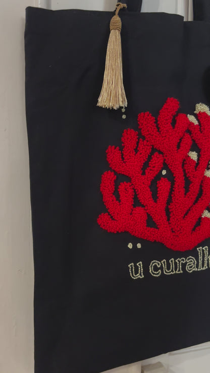 “U Curallu” - Tote Bag artisanal inspiré de la beauté du corail rouge de Méditerranée